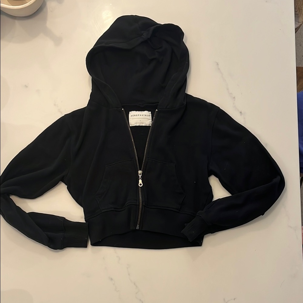 Aeropostale Black Zip-Up Jacket